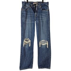 LEVI'S WOMEN'S LOW PRO JEANS REGULAR BREATHE OUT MEDIUM INDIGO SIZE W28 x L29